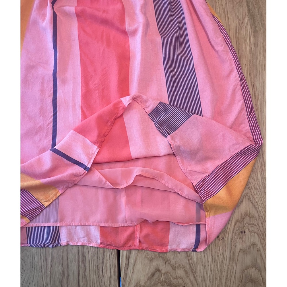 LOFT Striped Halter‎ Swing Mini Dress Womens XS Pink Orange Boho Summer - Picture 5 of 8